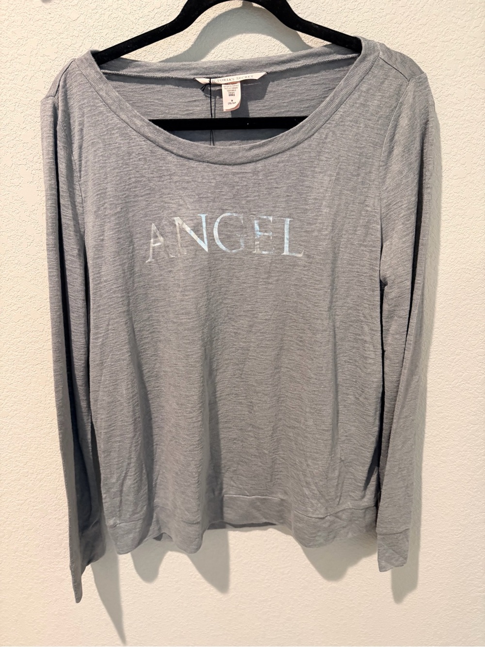 Victoria's Secret Light Silver 'ANGEL' Long Sleeve Tee